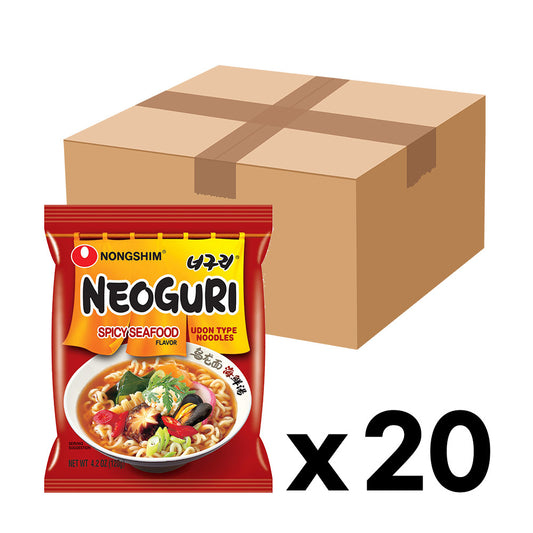 NONGSHIM Neoguri Ramyun Spicy 20-Pack – Korean instant noodles with chewy texture and seafood flavor